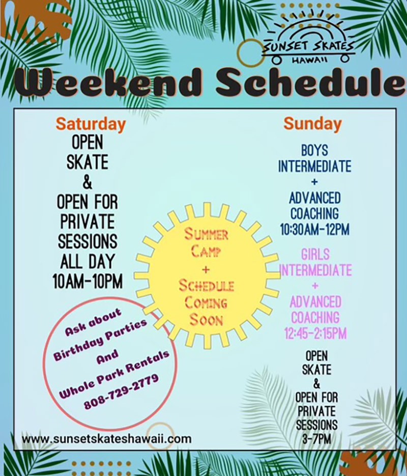Weekend Schedule
